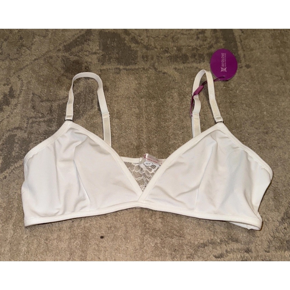 Avidlove Women Sz Small‎ White Wireless T Shirt Bra New
